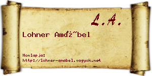 Lohner Amábel névjegykártya